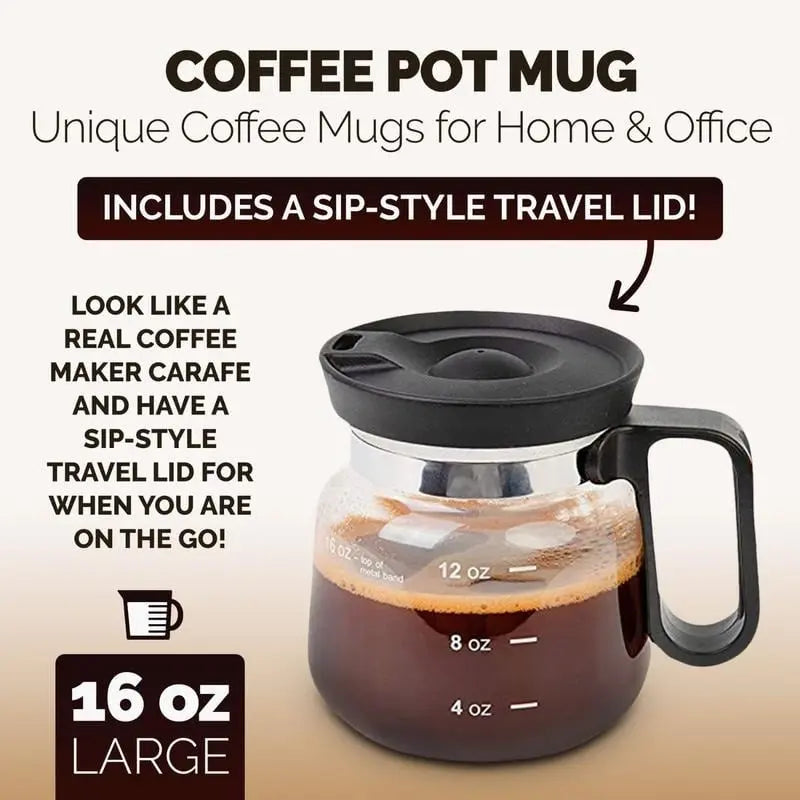 BrewMate – Der stilvolle Glasbecher im Kaffeekannen-Design