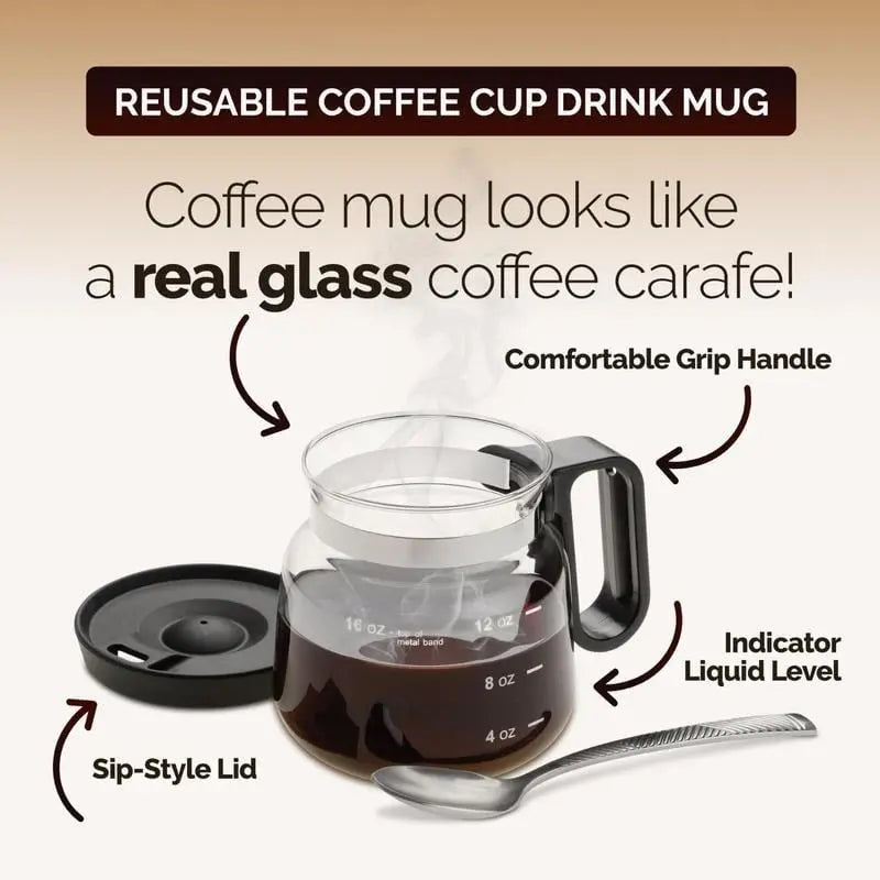 BrewMate – Der stilvolle Glasbecher im Kaffeekannen-Design