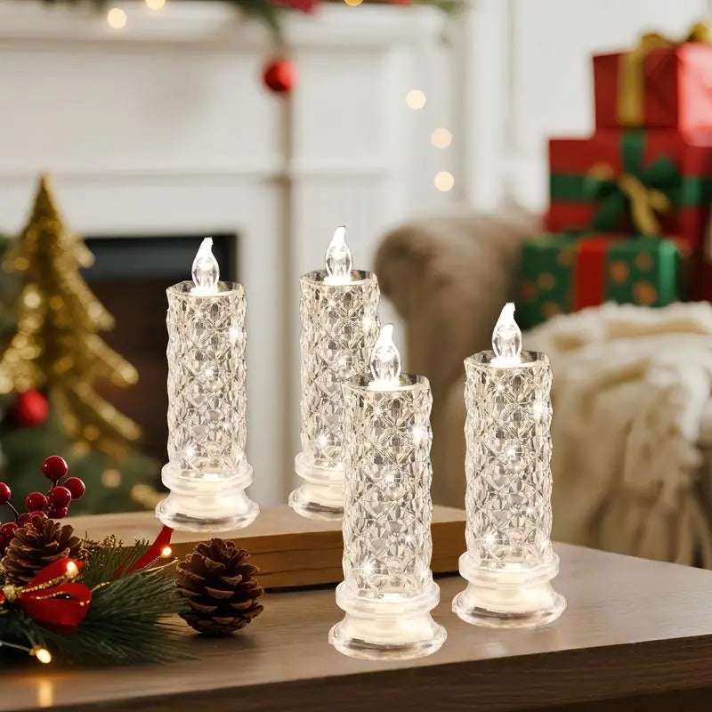 2+2 GRATIS | CrystalGlow – LED Kerzen mit funkelndem Kristall-Effekt!