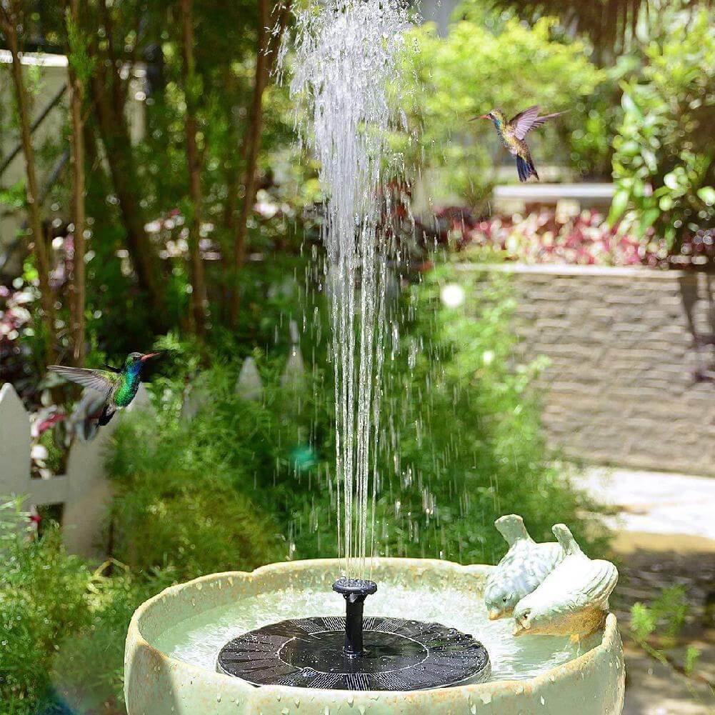 WaterGlow – Solarbrunnen mit LED & 4 Wasserstrahlmustern!