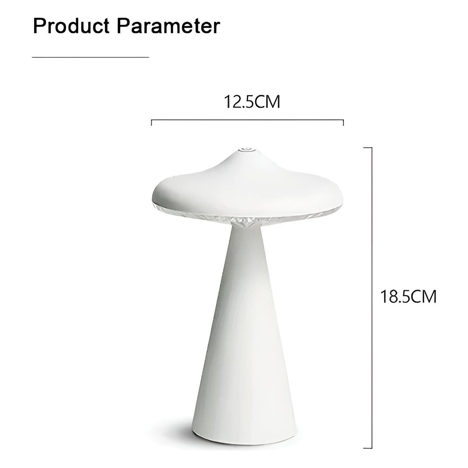 Lunova Pilz LED Tischlampe | Wiederaufladbar & Tragbar | Warmes Licht & Touch-Steuerung | Modernes Design