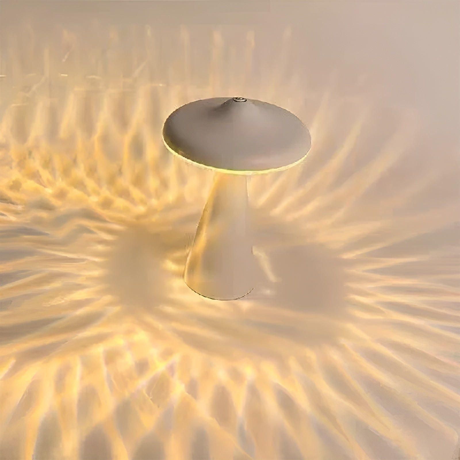 Lunova Pilz LED Tischlampe | Wiederaufladbar & Tragbar | Warmes Licht & Touch-Steuerung | Modernes Design