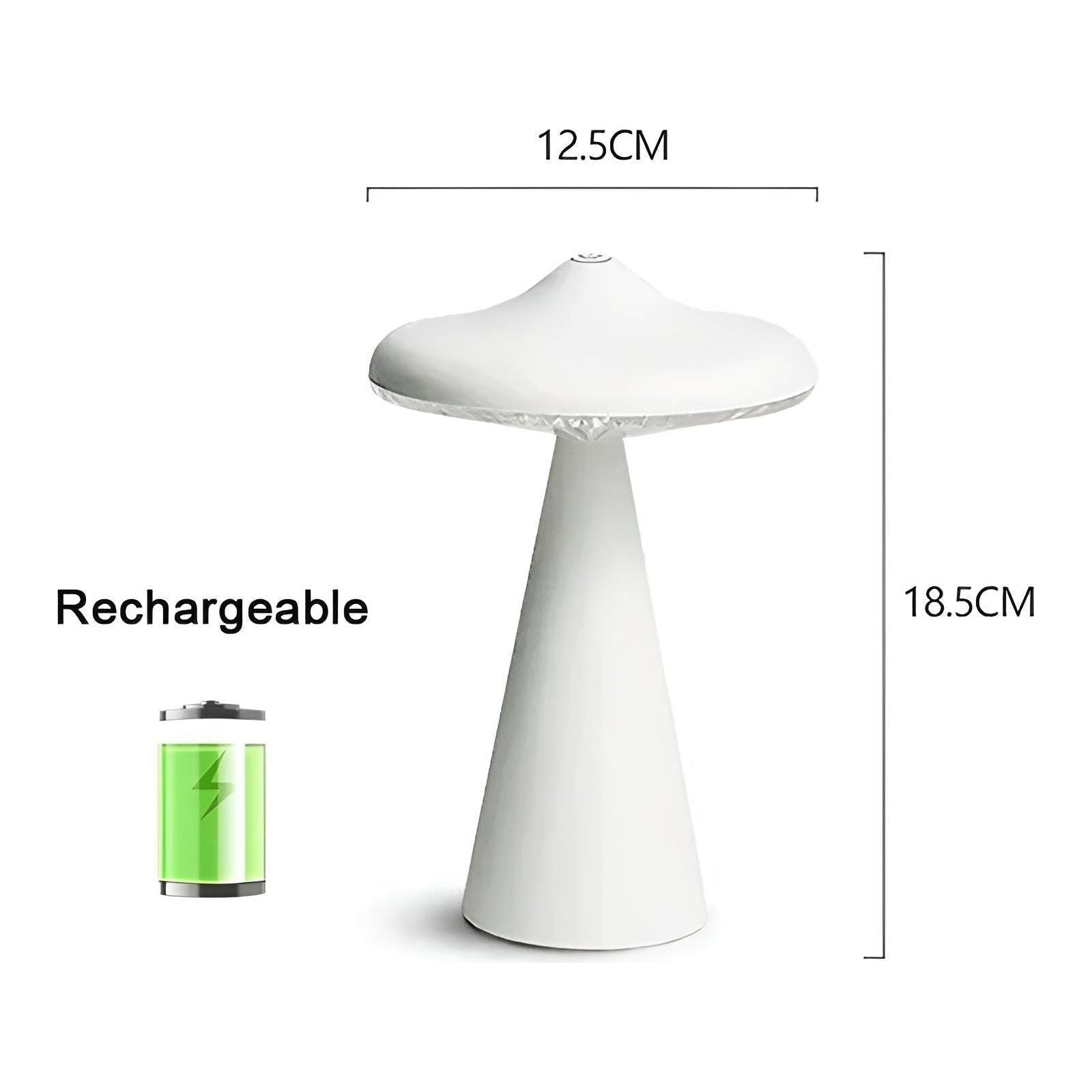 Lunova Pilz LED Tischlampe | Wiederaufladbar & Tragbar | Warmes Licht & Touch-Steuerung | Modernes Design
