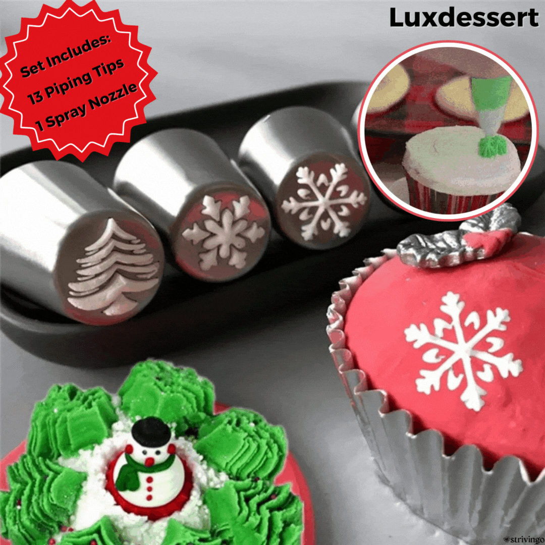 DecoBake - Spritzdüsen im 13er Set, einfaches Backen wie ein Profi [Letzter Tag Rabatt]