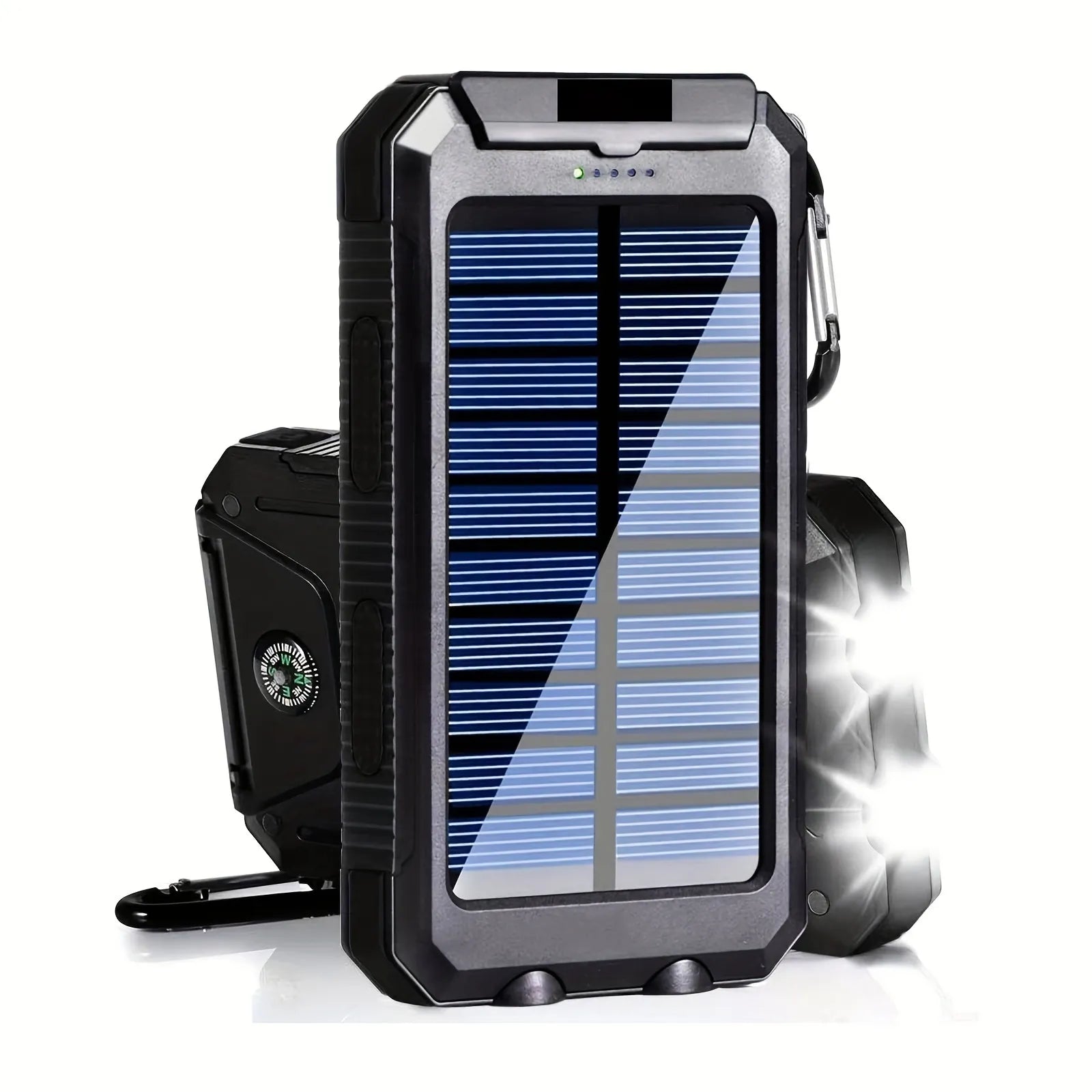 Sunvoltis | Solar-Powerbank mit LED-Licht | 20.000 mAh & robustes Design | Outdoor, Camping & Notfall