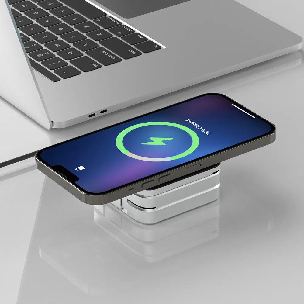 Voltura Charge | 3-in-1 Kabelloses Ladepad | Faltbar & Magnetisch | Für Smartphone, Uhr & Earbuds