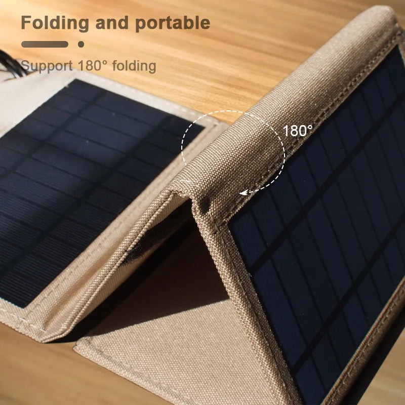 Sunova | Faltbares Solarpanel mit Powerbank | 10.000 mAh & 2 USB-Ausgänge | Outdoor, Camping & Reisen