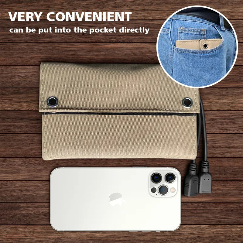 Sunova | Faltbares Solarpanel mit Powerbank | 10.000 mAh & 2 USB-Ausgänge | Outdoor, Camping & Reisen
