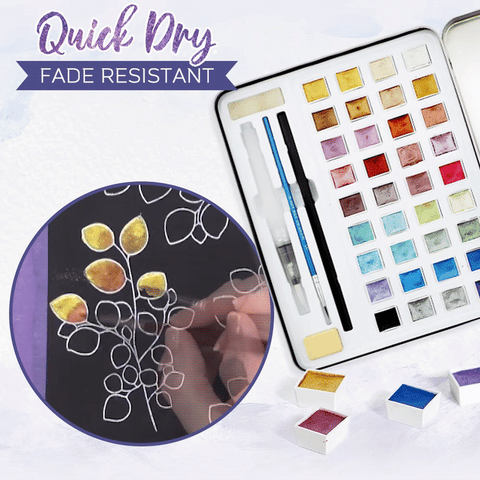 CreativeMetallic - 36 Farbsätze - Metallic-Aquarell-Farben [Letzter Tag Rabatt]