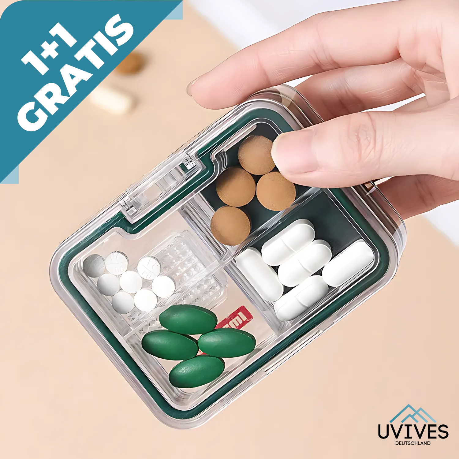 1+1 GRATIS | MediSnap – Die clevere 2-in-1 Pillenbox mit integriertem Schneider!