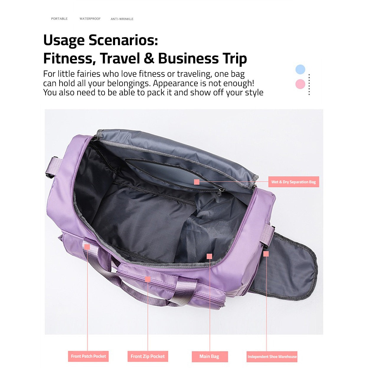 SportivoMax Duffle Bag | Wasserabweisend | Multifunktional | Geräumige Fächer