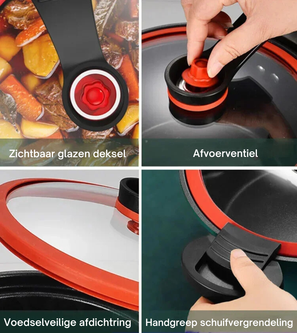 Schmortopf Kürbisform 8 Liter - Gusseisen Schnellkochtopf Mit Antihaft-Beschichtung