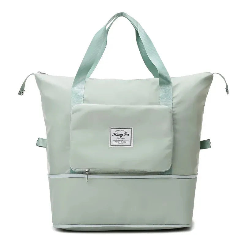 Packavia Faltbare Reisetasche | Wasserabweisend & Kompakt | Mit Trolley-Gurt & Nassfach | Oxford-Stoff