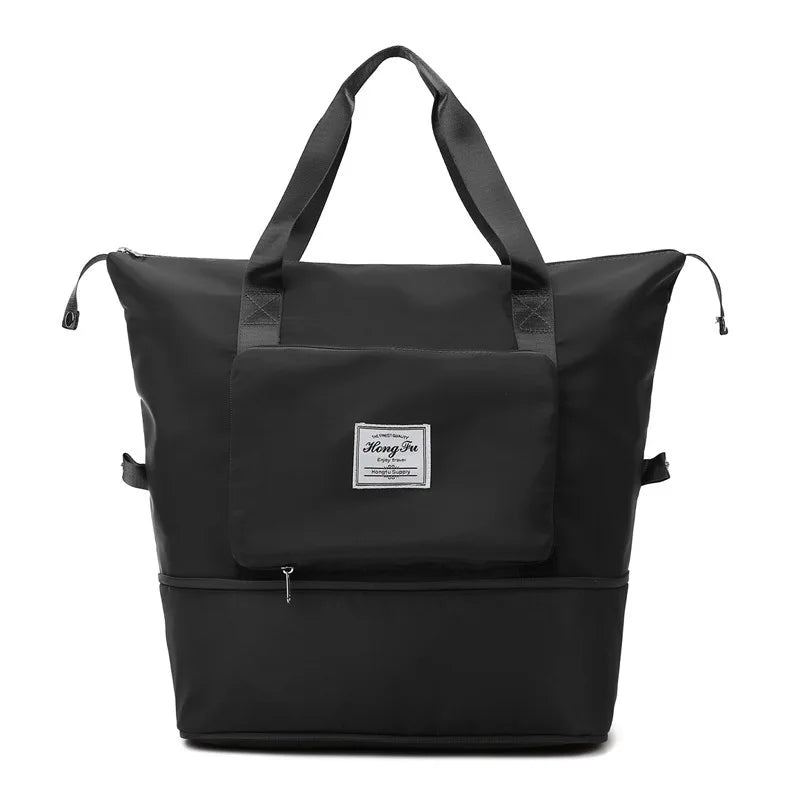 Packavia Faltbare Reisetasche | Wasserabweisend & Kompakt | Mit Trolley-Gurt & Nassfach | Oxford-Stoff