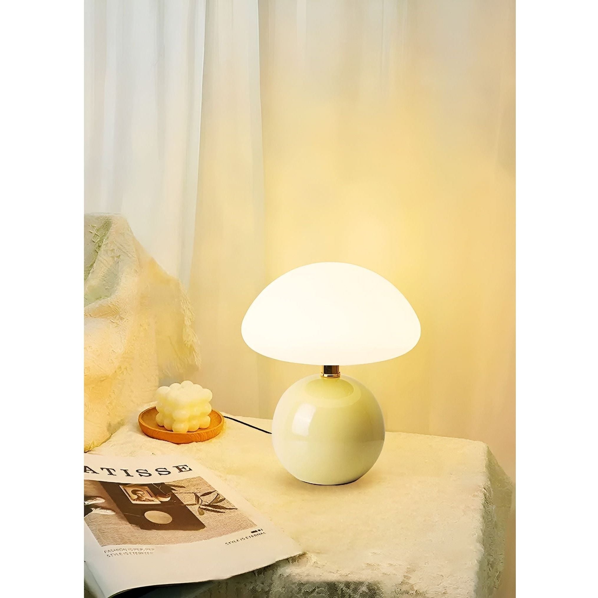 Ceralia Glow | Pilz-Tischlampe | Sanftes LED-Licht | Keramik & Acryl | Netzbetrieb