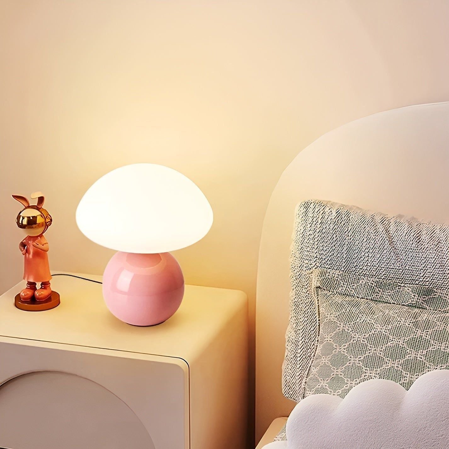 Ceralia Glow | Pilz-Tischlampe | Sanftes LED-Licht | Keramik & Acryl | Netzbetrieb