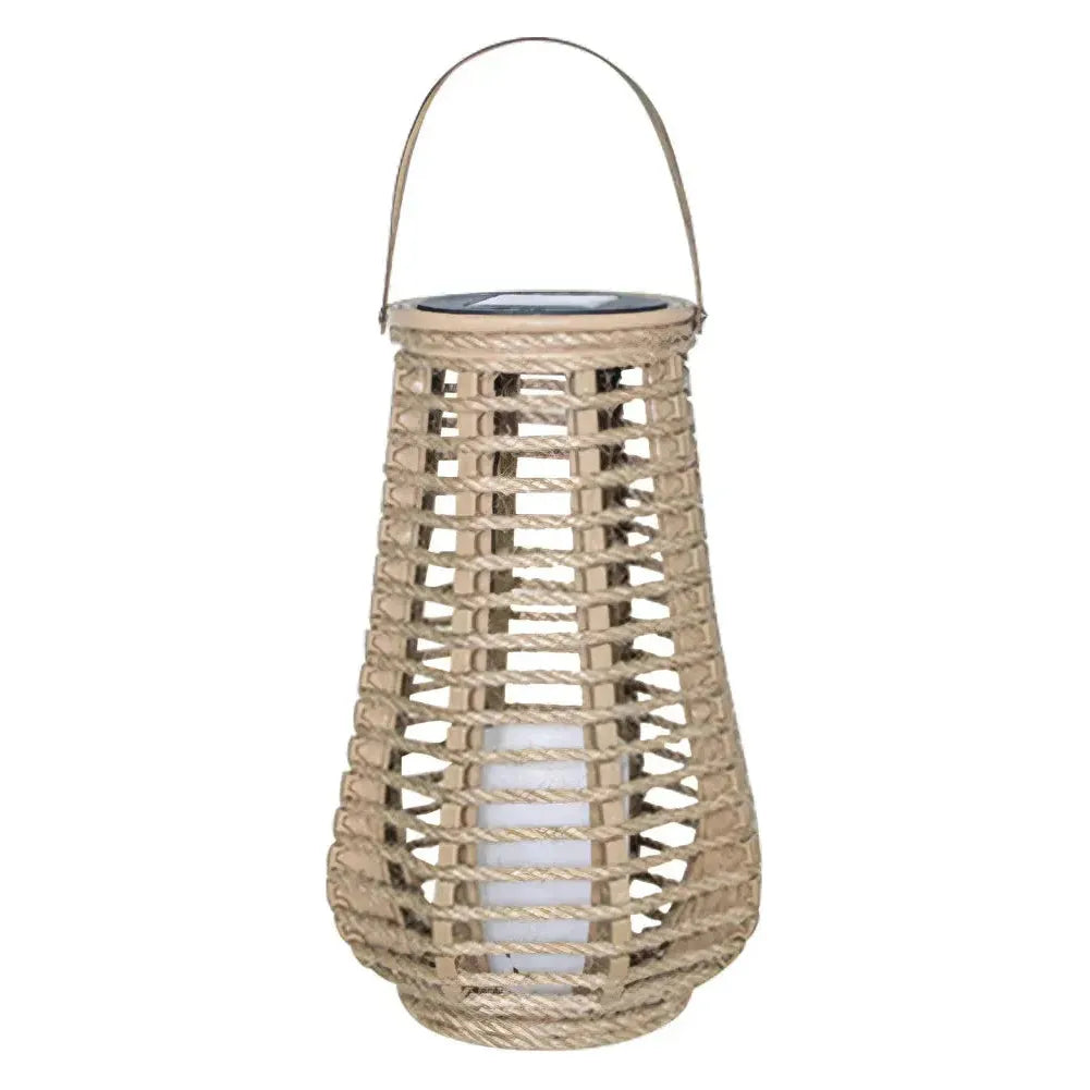 RattaLume Solar Hängelaterne | Natürliches Rattangeflecht & LED Licht | Wetterfest & Nachhaltig | Für Garten, Terrasse & Balkon