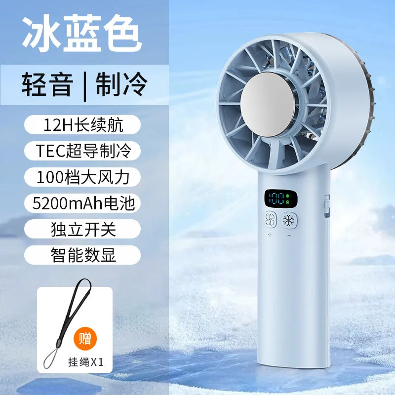 FrostCool Mini-Eisventilator | High-Speed Kühlung | USB-Aufladung & LED-Display