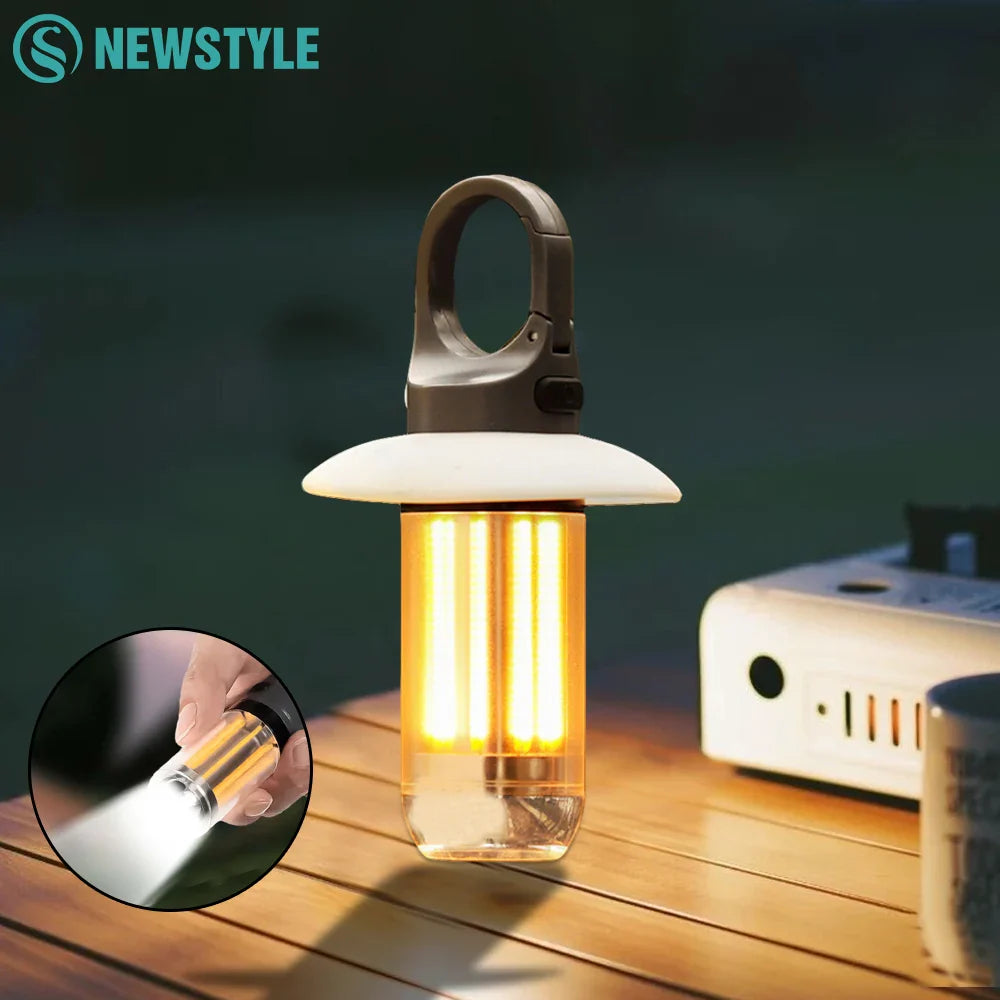 Lumenity Campinglampe | 360° Licht & Powerbank | Solar & USB-C | Kompakt & Wiederaufladbar