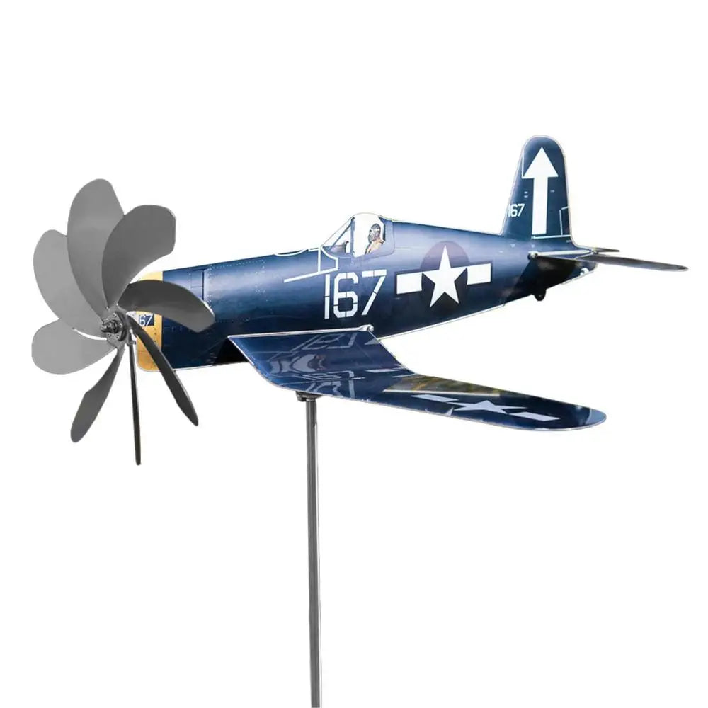 AeroSpin | Windspiel Flugzeugdesign | Edelstahl wetterfest | Für Garten & Balkon