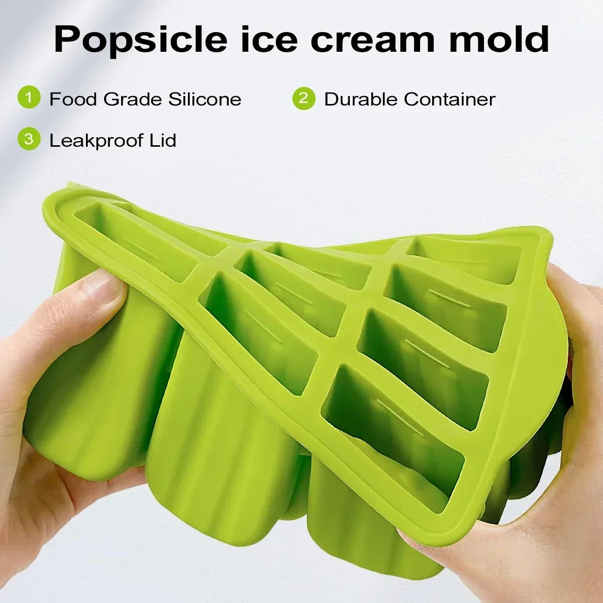 PopFreeze | Silikon Eisformen-Set | BPA-frei & Wiederverwendbar | Mit Holzstielen für DIY Eis