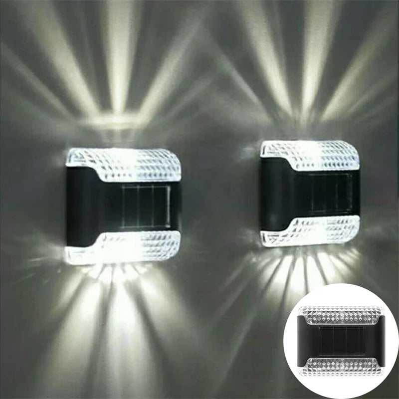 EcoLume Solar-Wandlampen 4er-Set | Warmweißes LED-Licht | Bewegungssensor | Wetterfest