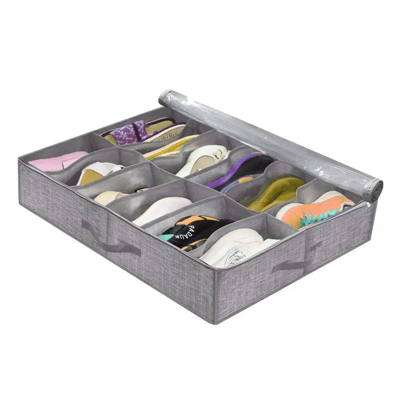 OrdiShoe Schuh-Organizer | Unterbett Aufbewahrung | 12 Paar Kapazität | Staubdicht & Faltbar