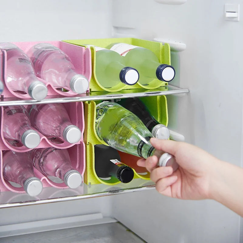 ChilloRack Flaschenhalter | Stapelbar & kompakt | Rutschfest & faltbar | Für Kühlschrank & Vorrat