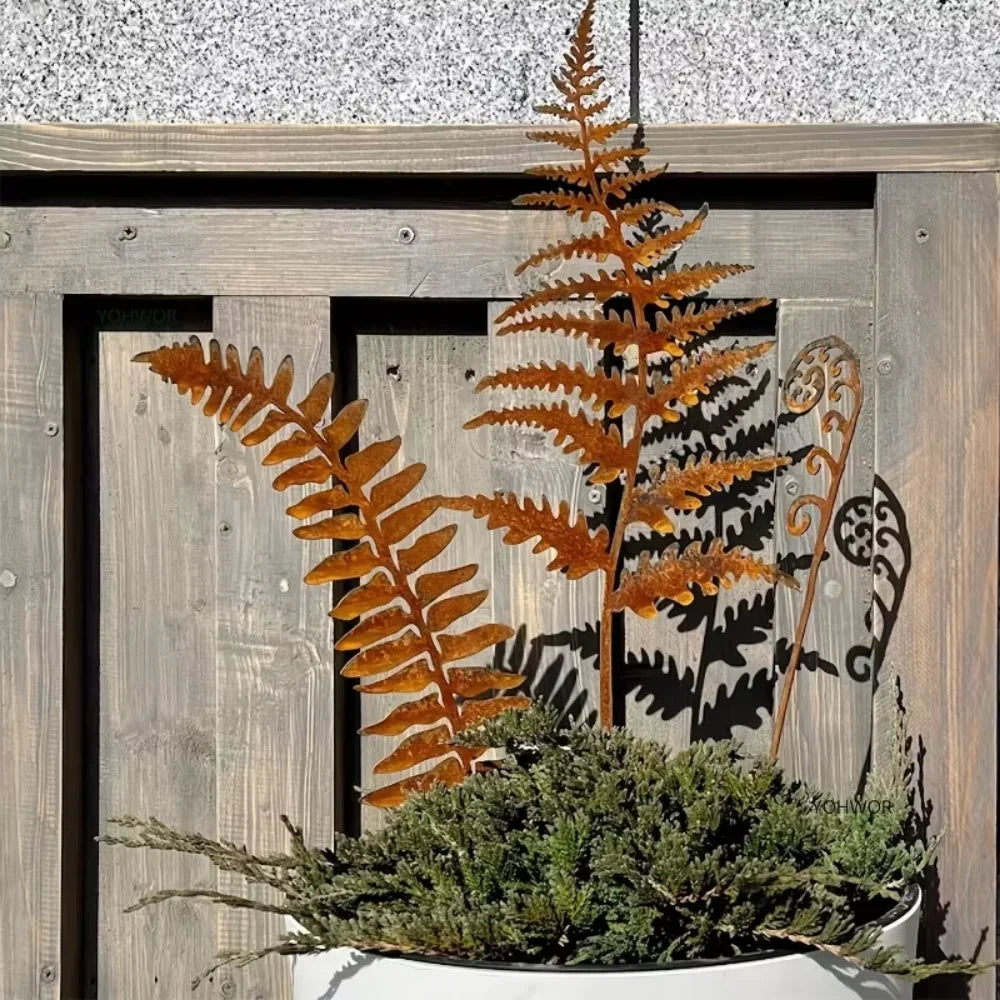 Rustiva Blattdeko | Herbstliche Rostoptik | Für Garten & Innenbereich | Metall-Skulptur