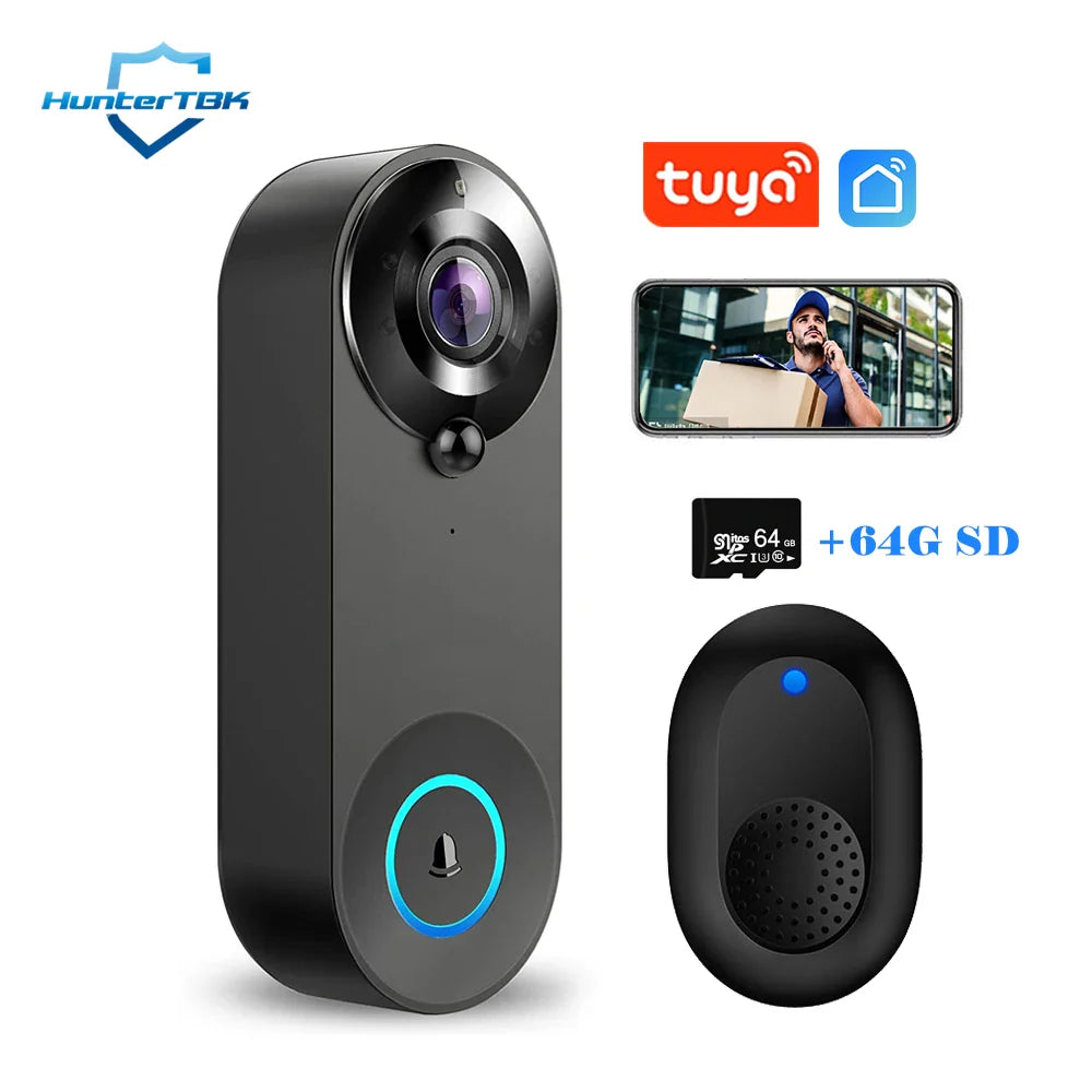 ViewSecure Türklingel mit Kamera | 1080P HD | WLAN & App | Bewegungserkennung & Nachtsicht