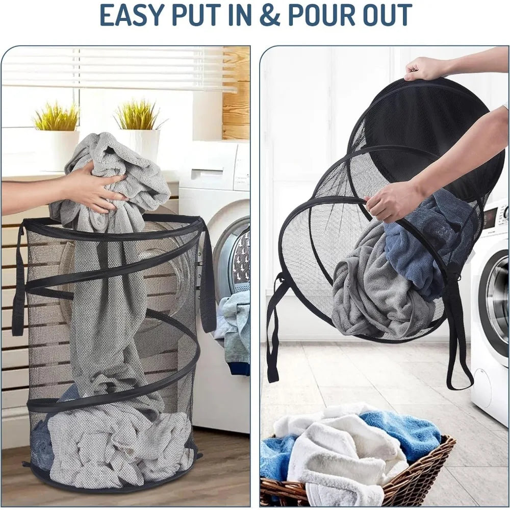 AirFold Hamper | Faltbarer Wäschekorb | Atmungsaktiv & Tragbar | Für Bad & Schlafzimmer