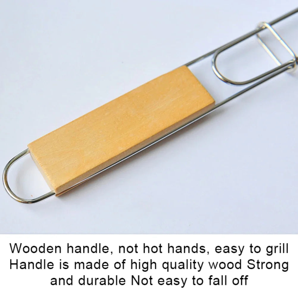 GrillFold FlexClip | Antihaft & Kompakt | Mit Holzgriff | Für Fisch & Gemüse