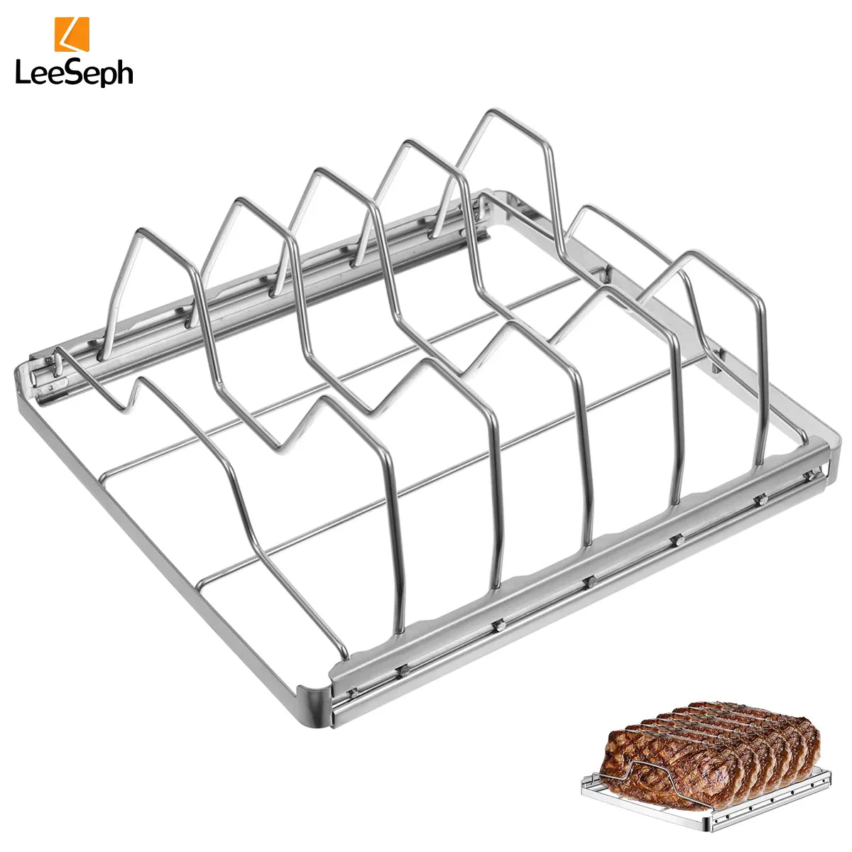 RibMasterX | Rippchenhalter aus Edelstahl | Antihaft & Spülmaschinengeeignet | Grill & Ofen BBQ