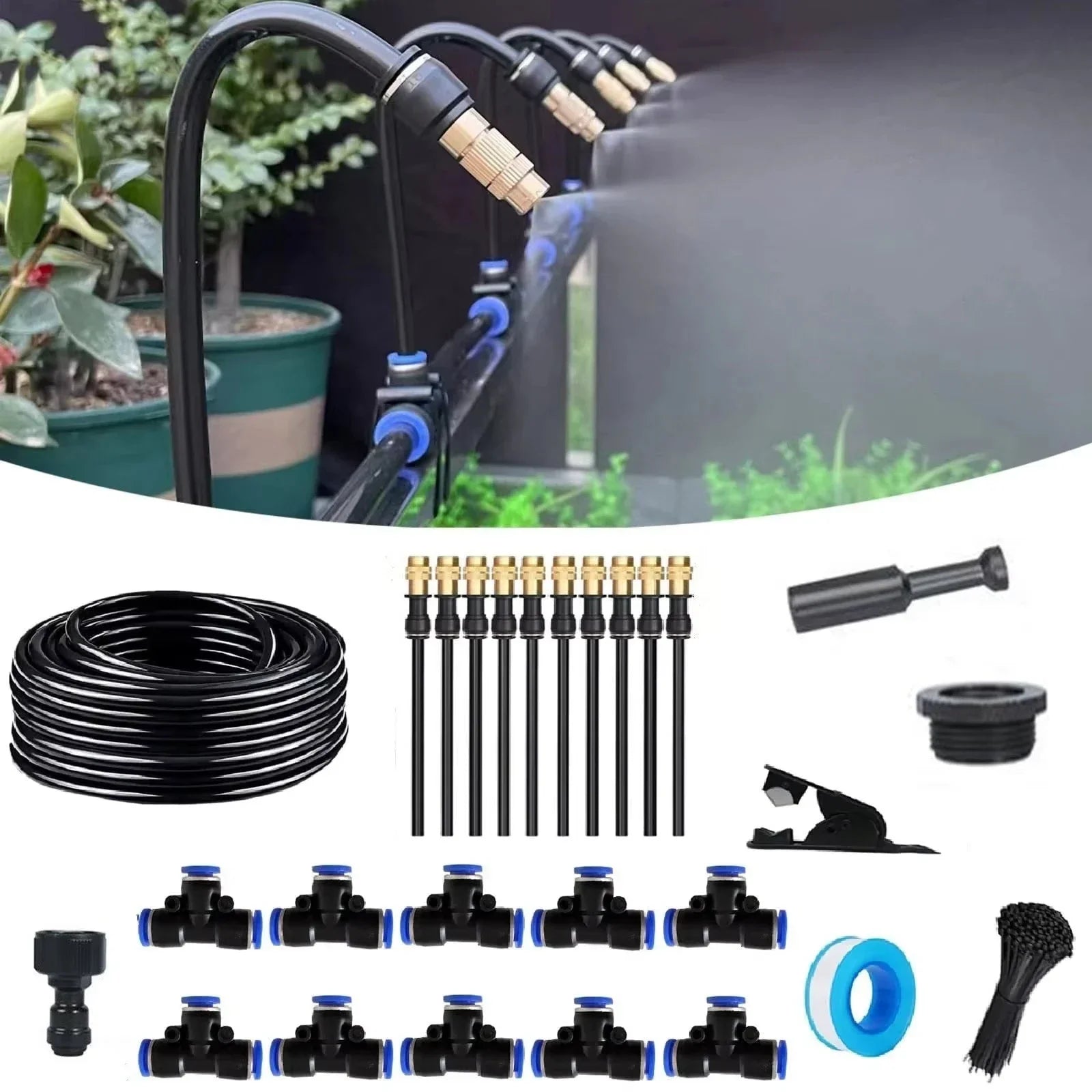 HydroFlex Pro360 | Gartenbewässerungssystem | 360° Düsen | Wassersparend | Werkzeugfrei