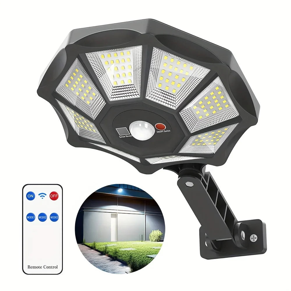 Lumiaro OctaBeam | 360° Solarlampe | 168 LEDs & Bewegungssensor | Mit Fernbedienung