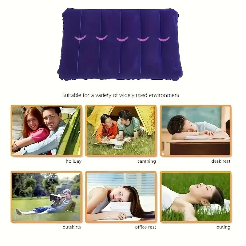 Napvoy Aufblasbares Reisekissen | Faltbar & Leicht | 47×30 cm Komfort | Für Camping & Flugreisen