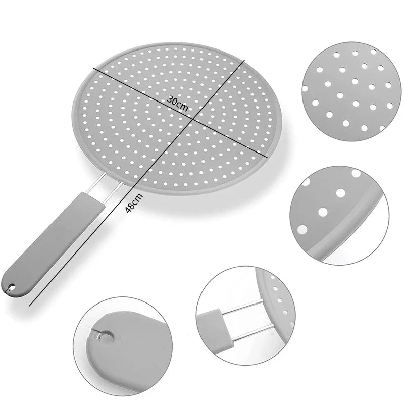 Kitchava SplashGuard | Spritzschutz für Pfannen | Hitzebeständig & Flexibel | Silikon & Edelstahl