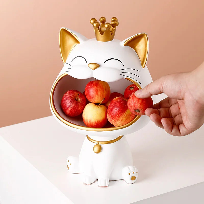DecoMiau | Katzenfigur mit Aufbewahrung | Robust, dekorativ & vielseitig | Für Wohnzimmer, Büro & Geschenkideen
