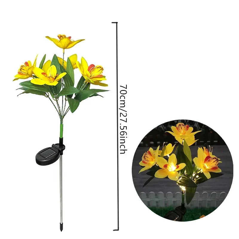 OrchidGlow SolarLight | Solar Orchideen-Gartenleuchte | Farbwechselnd | Wetterfest & Einfach zu Installieren