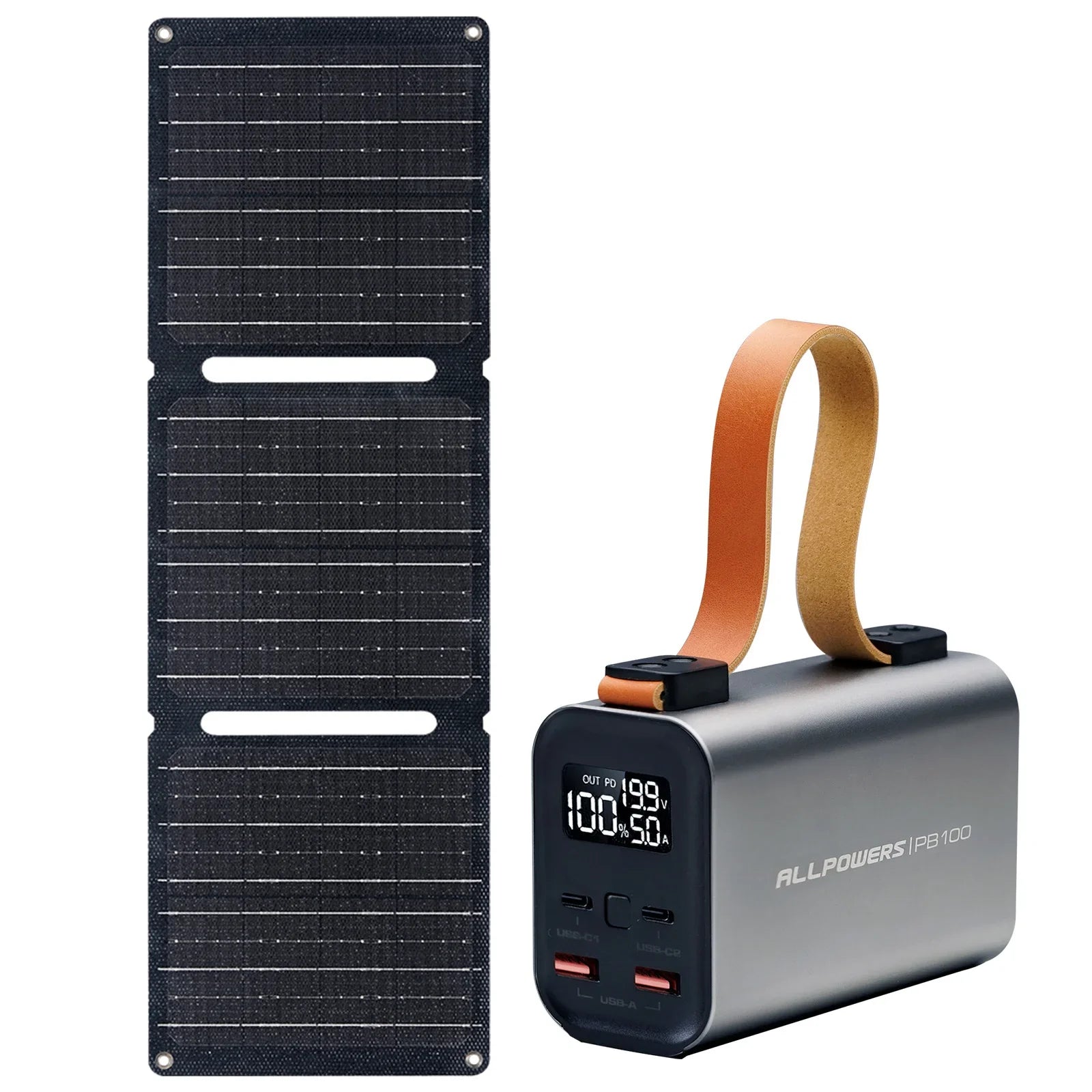 PowerFlex | 100W Solarbetriebene Powerbank | Schnellladung | 24.000mAh Kapazität