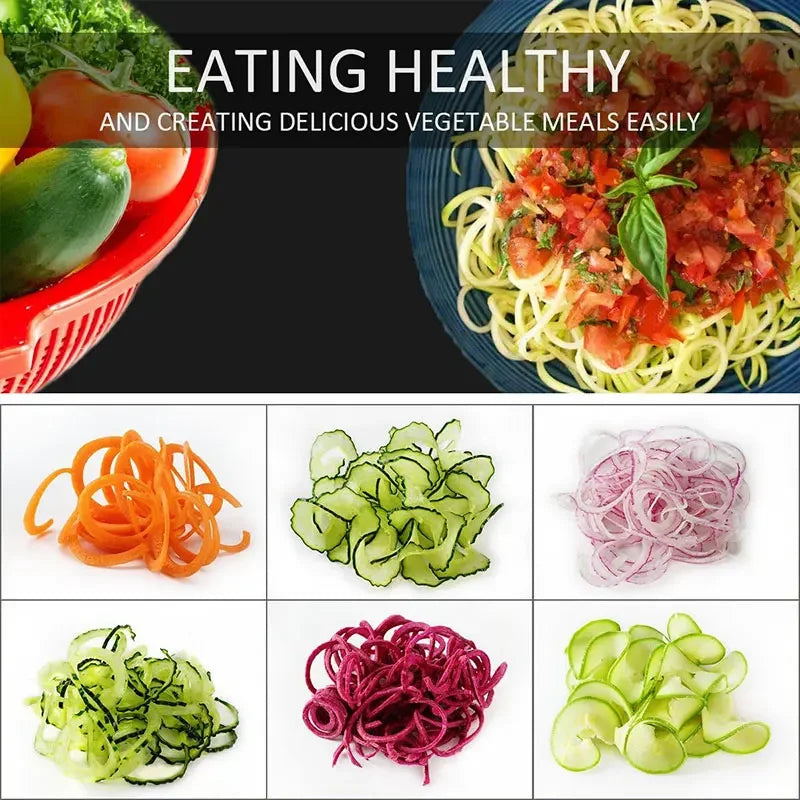 VeggiTwist | 4-in-1 Spiralschneider | Edelstahlklingen, rutschfest & kompakt | Zoodles, Gemüsespaghetti & kreative Low-Carb-Gerichte
