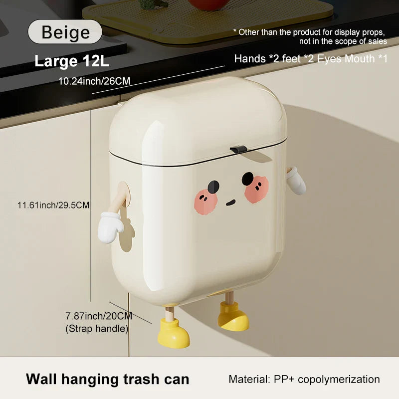 EcoBinix | Wand-Mülleimer ohne Bohren | Platzsparend, Hygienisch & Modern | Für Küche, Bad & Kleine Räume