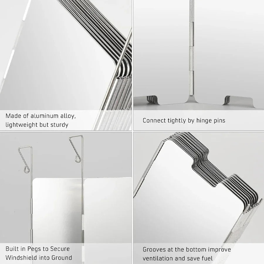 CampWind Flexibler Windschutz | Kompakt & Tragbar | Für Gaskocher & Outdoor-Kochen