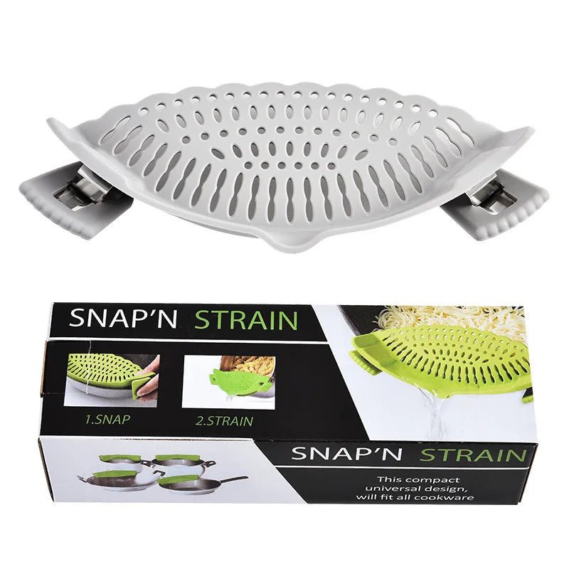 FlexiSieb Topf-Abgießhilfe | Silikon mit Edelstahl-Clips | BPA-frei & Kompakt | 22,5 cm