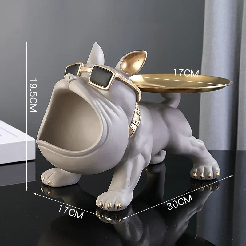PawVault Bulldog Organizer Figur | Stilvolle Deko | Praktische Aufbewahrung | Geschenkidee für Hundefreunde