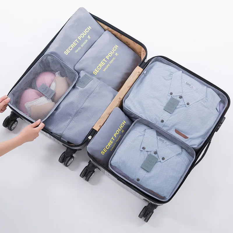 VOYSEC Packwürfel-Set | 6-teilig | Wasserabweisend & Platzsparend | Für Männer & Vielreisende