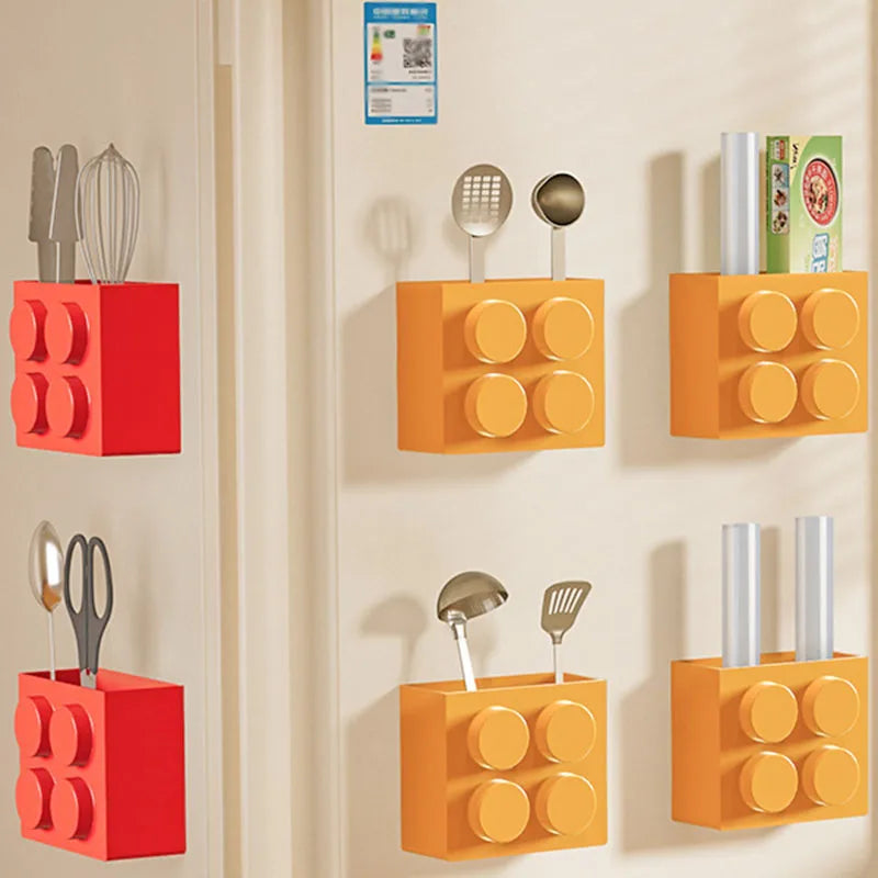 MagnaStore | Magnetische Aufbewahrungsbox | Für Kühlschrank & Tür | Mit Halterung für Frischhaltefolie