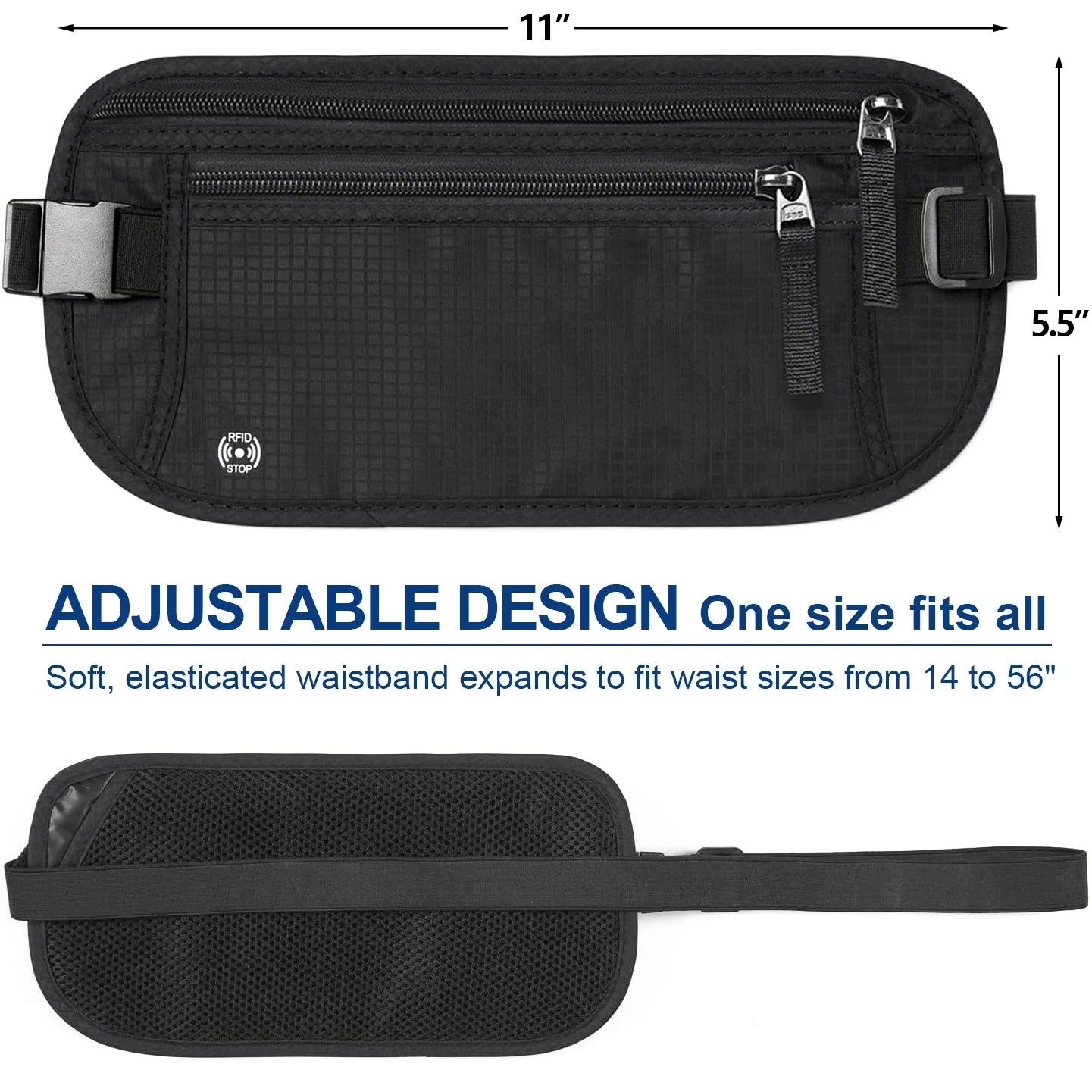 SafeGuard Bauchtasche | RFID-Schutz | Verstellbar & Kompakt für Reisen