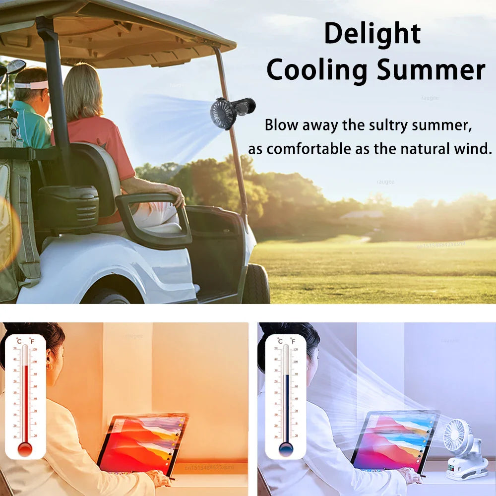 MistCool Mini-Sprühventilator | 4 Windstufen | Sprühnebel & Lüftung | USB & Clip
