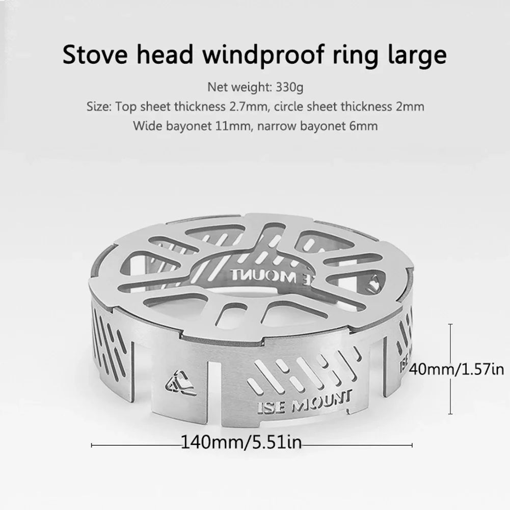 Flamecura Windschutzring | Edelstahl Outdoor-Ring | Größe S & L | Für Gaskocher & Campingflamme